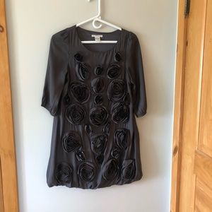 Dark gray dress with flowers